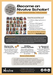 Become an Nvolve Scholar. STEM Mentoring Program. Now Recruiting For Spring 2023. Learn more at nvolveme.org