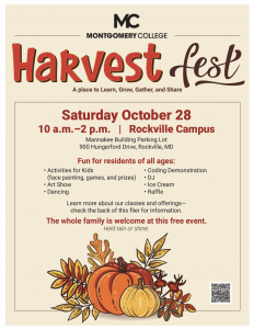 Harvest Fest Saturday, Oct. 28 get to know programs and fun family activities, pumpkin and fall leaves