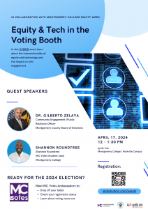 Equity & Tech in the Voting Booth flyer
