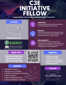 Department of Energy C3E Fellowship