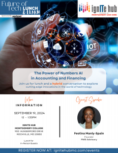 September 19, 2024 Future of Tech Series: The Power of Numbers AI in Accounting & Financing Flyer