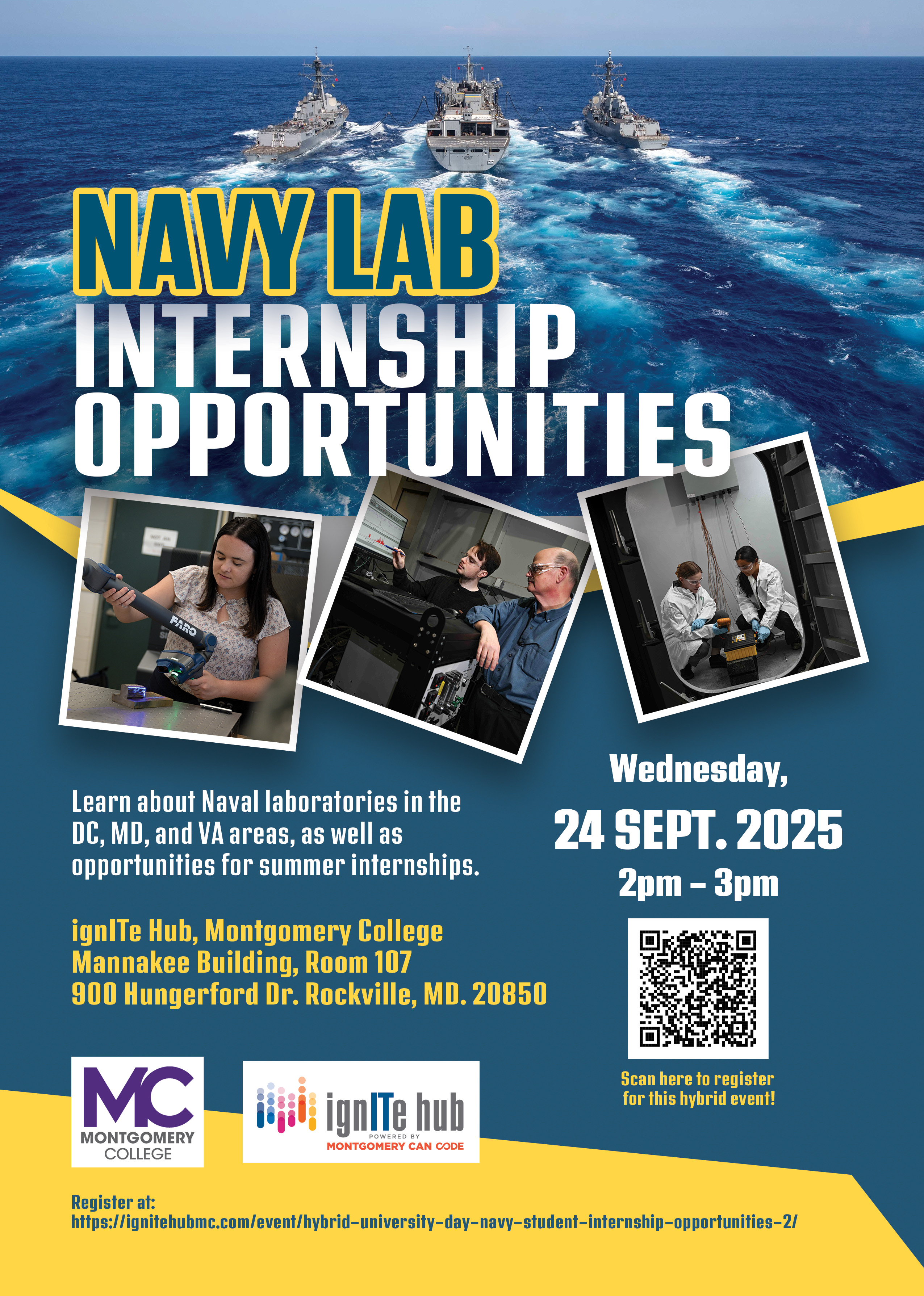 Navy Lab Internship Opportunities Event Flyer