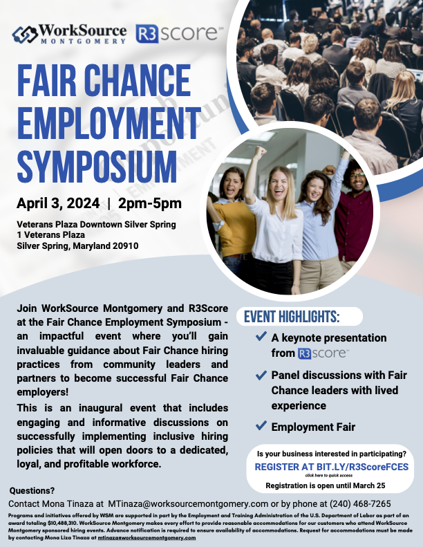 Fair Chance Employment Symposium Flyer for Businesses