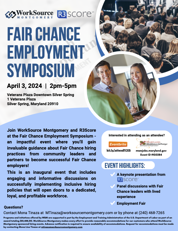 Fair Chance Employment Symposium Flyer for Attendees